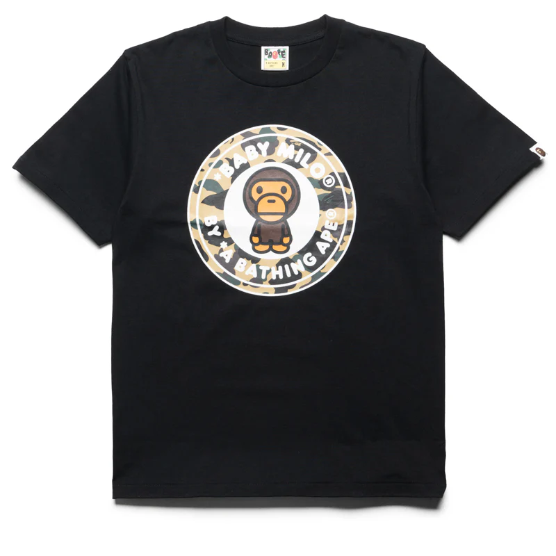 A Bathing Ape 1st Camo Milo Busy Works Tee - Black/Yellow