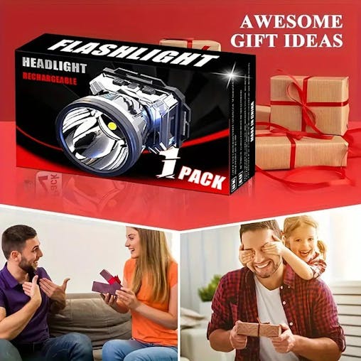 NNETM Super Bright USB Rechargeable Camping Headlight