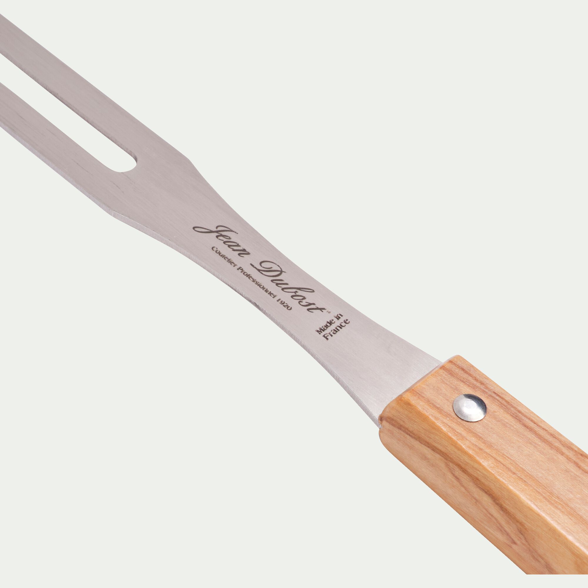 TRADITION - Fourchette à découper en inox et bois d'olivier - naturel