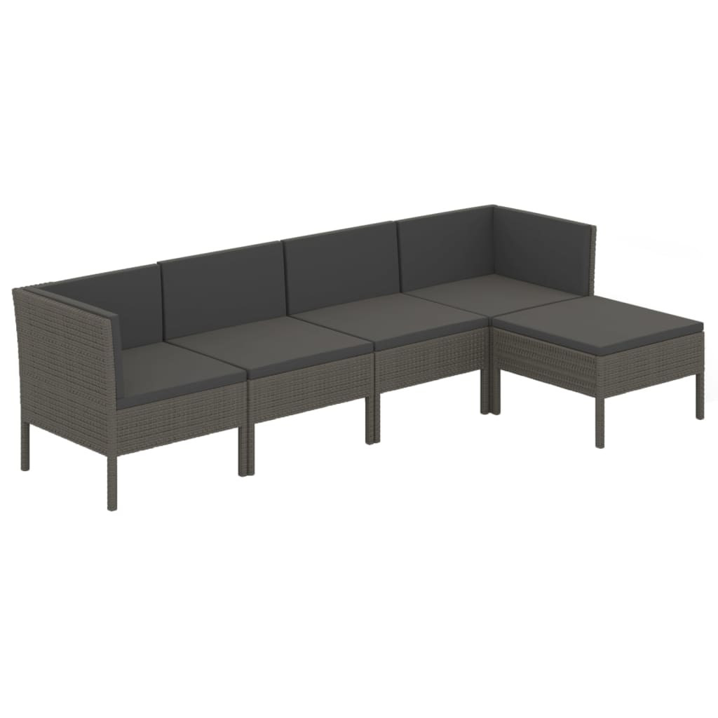 Zestaw wypoczynkowy do ogrodu Szary Technorattan 2x sofa środkowa   2x