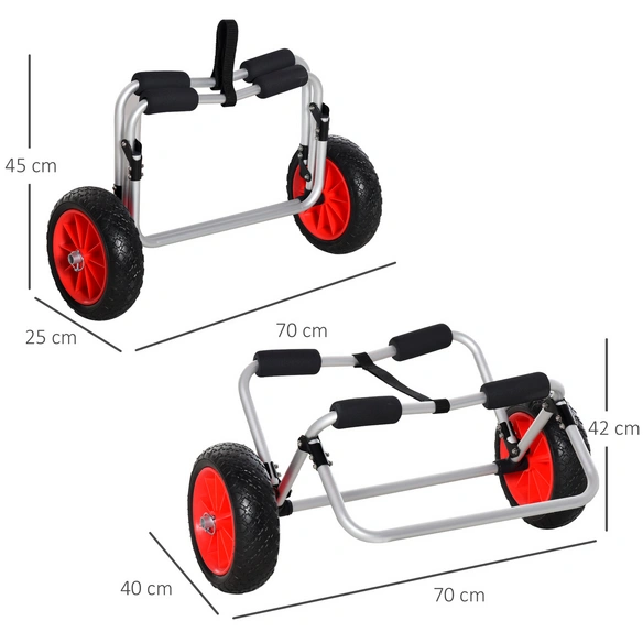 Kanuwagen, max. 90 kg, Aluminium/NBR