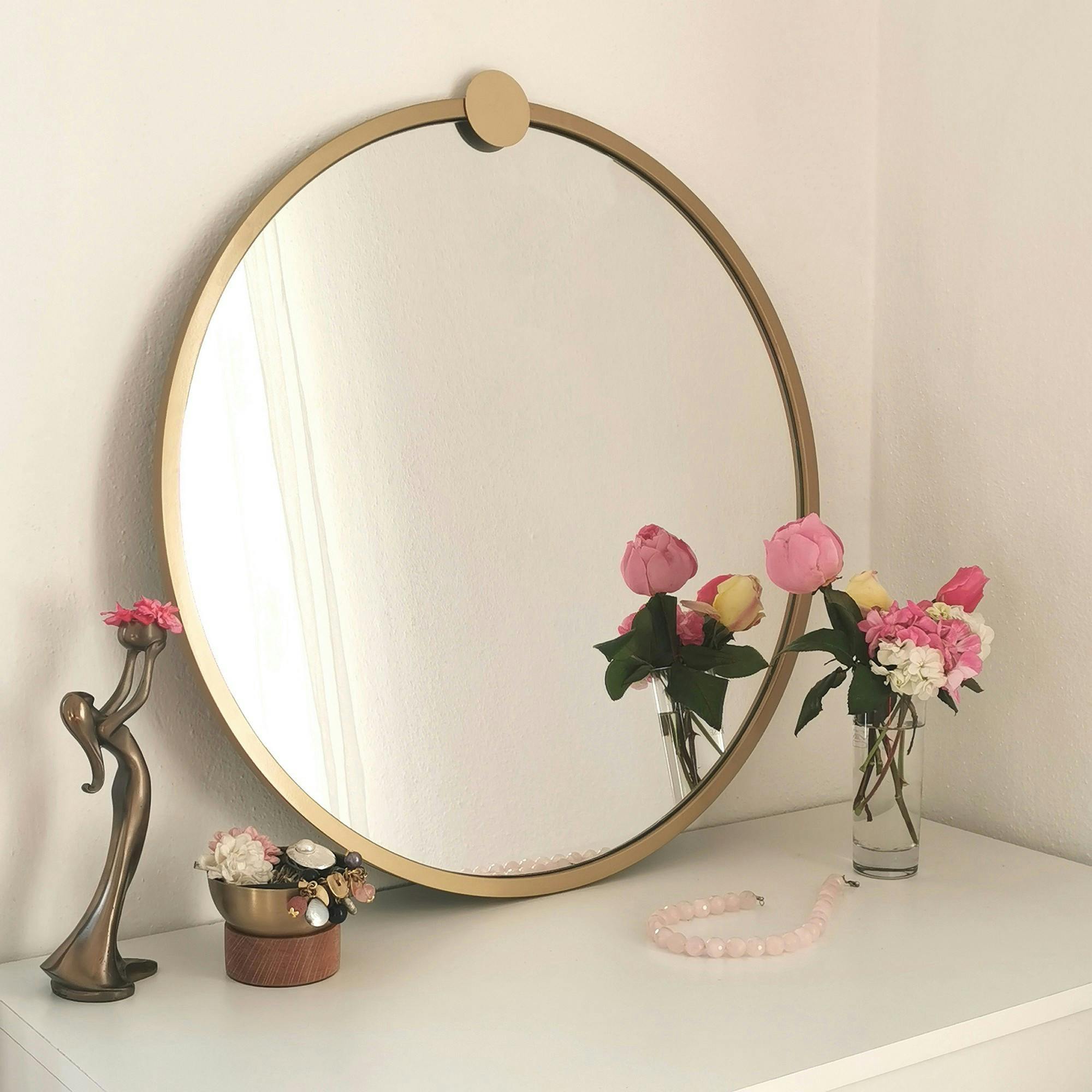 Miroir de salle de bains doré Ø60 cm - style moderne CODY