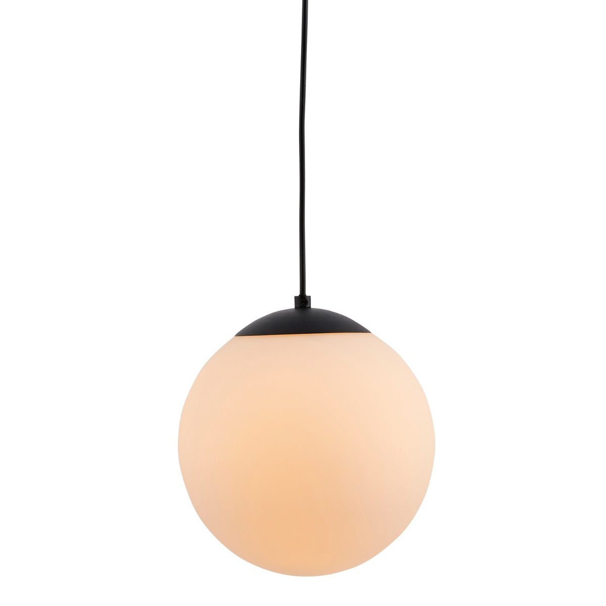 Lighto | Hanglamp cafe zwart met opaal glas 20 cm Ø | Evie