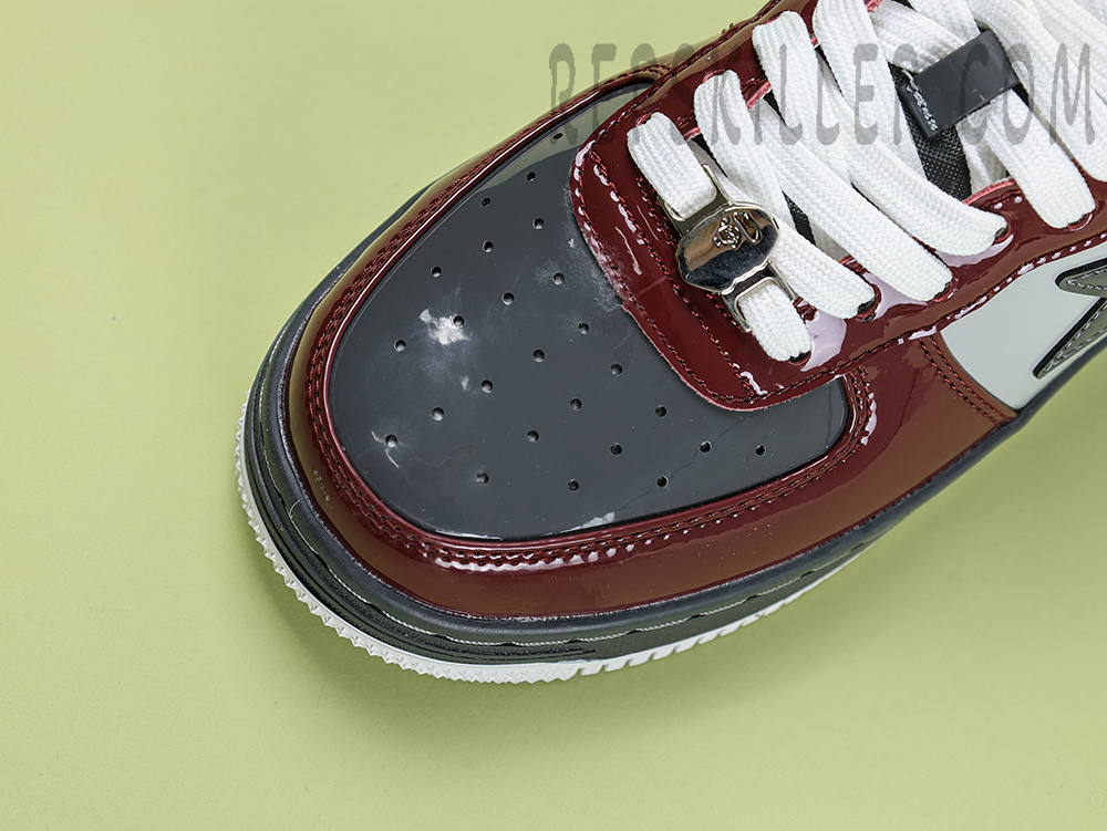 A BATHING APE BapeSta Nostalgic Burgundy Grey Low Sneakers