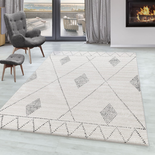 Dywan poliestrowy Berber ornament kremowy 80 cm x 150 cm