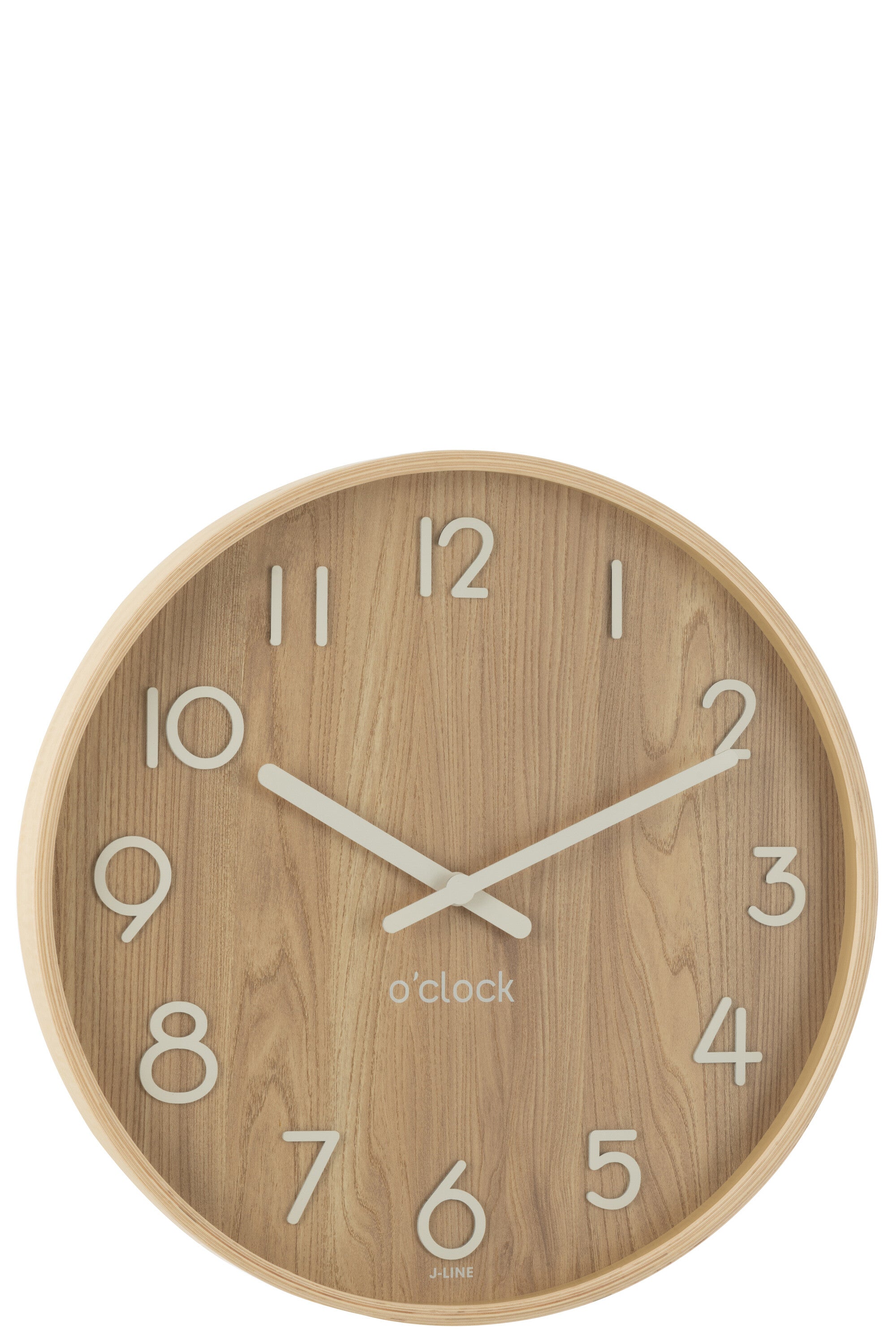 J-Line klok - multiplex hout - licht naturel - small - Ø 53