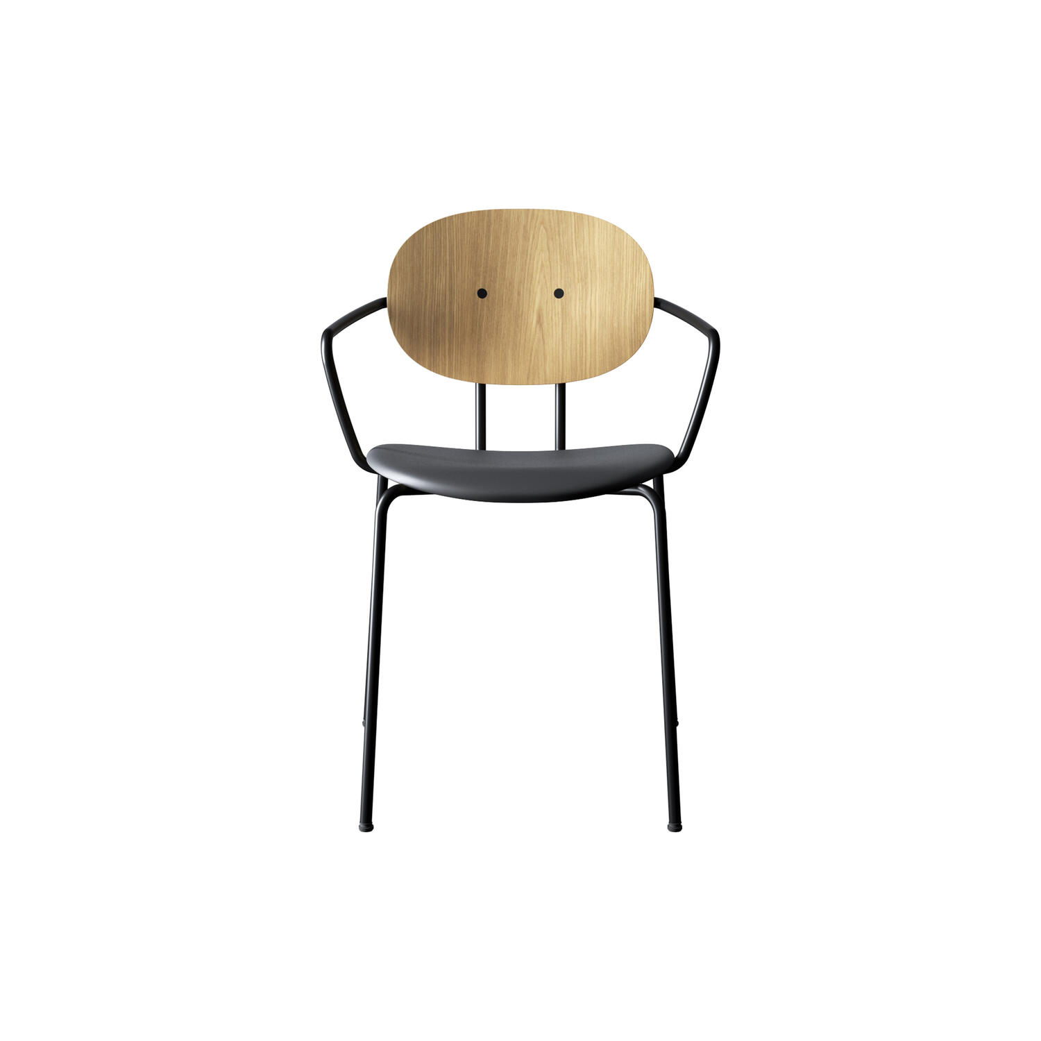 PIET HEIN Chair with Arms, hvidpigmenteret eg//Solid Black 509