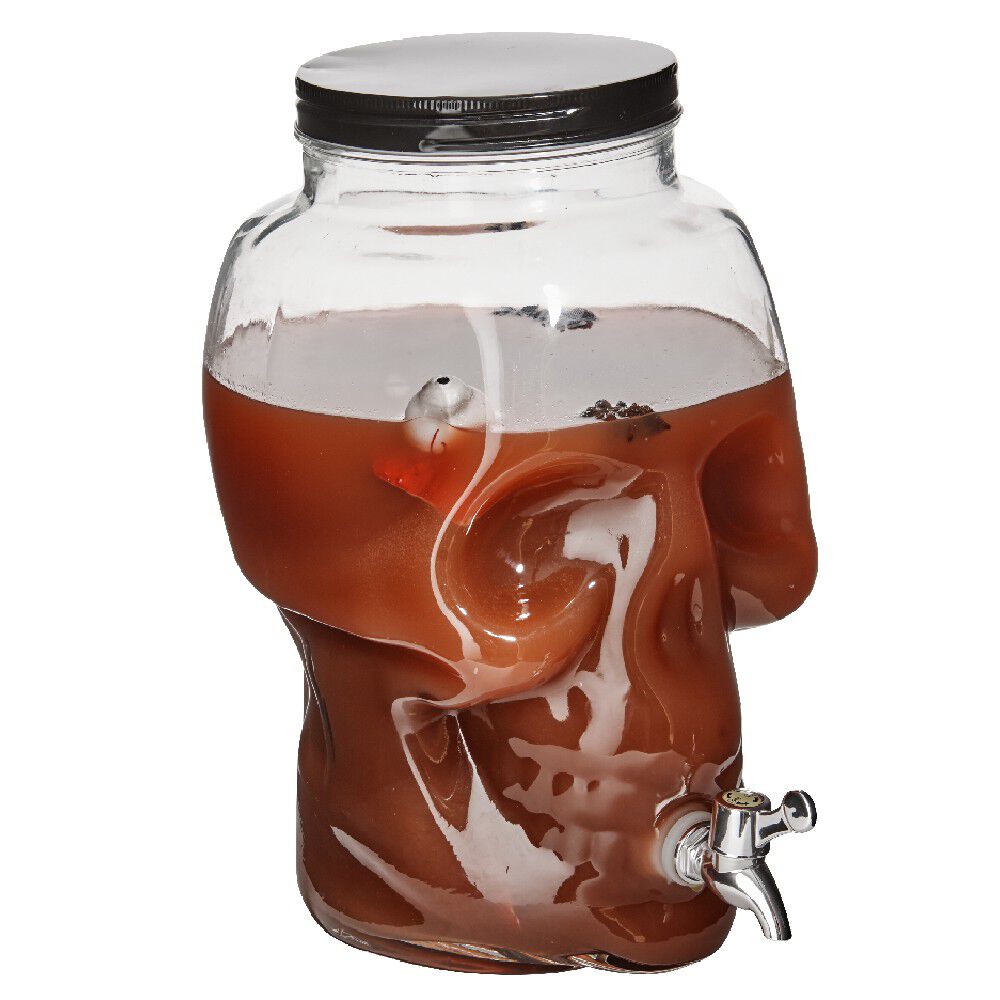 Distributeur de boisson tête de mort en verre