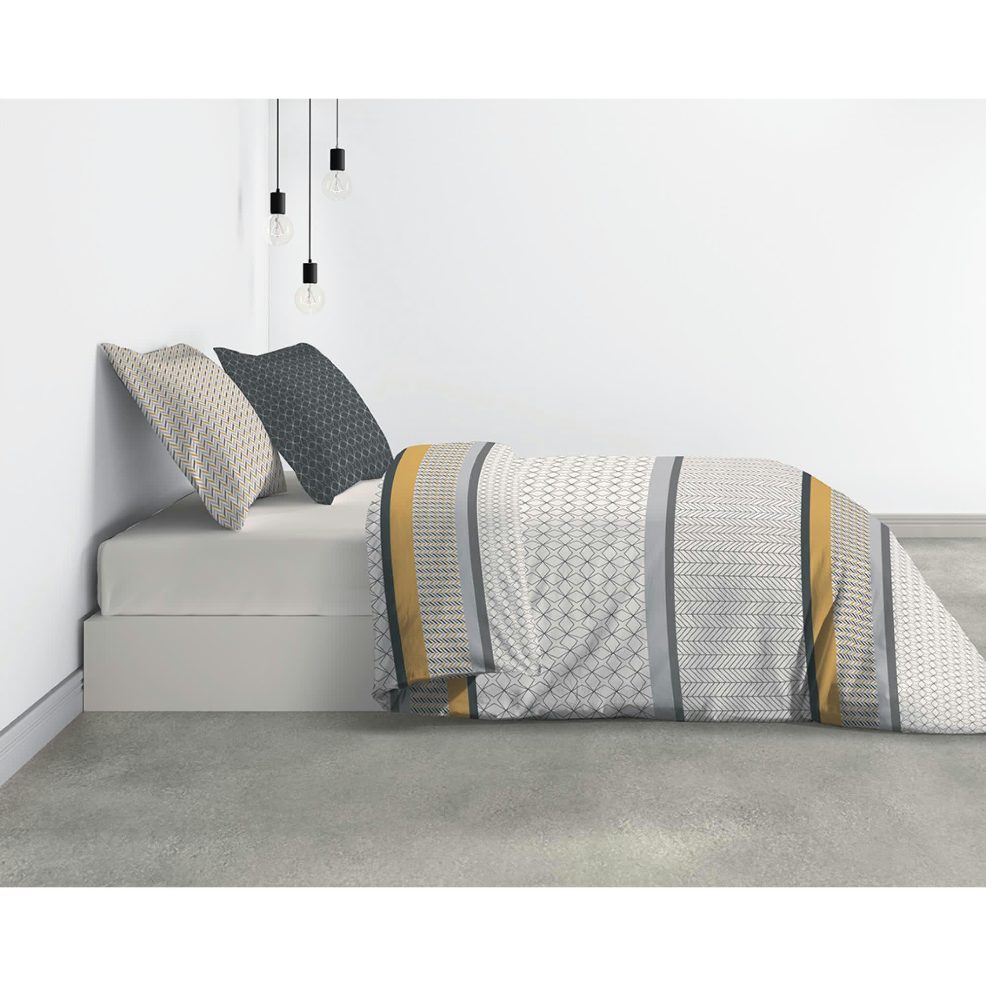 GOSIPI - Parure de lit 2 personnes  avec housse de couette et taies d'oreiller