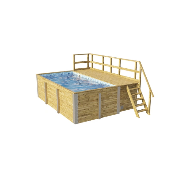 Massivholzpool »595«, grün/braun, BxHxL: 315 x 116 x 500 cm