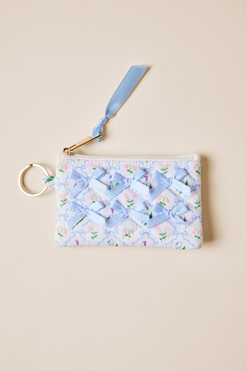 Serena Bow Floral Quilt Card Case