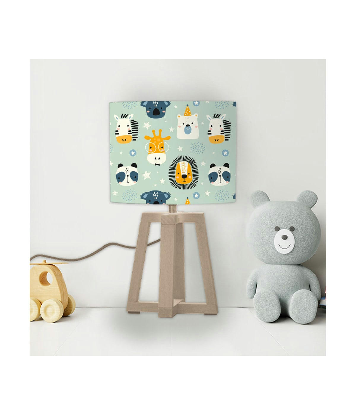 ENFANT - Abat-jour chevet enfant Savane Petit Bleu D: 25 x H: 20