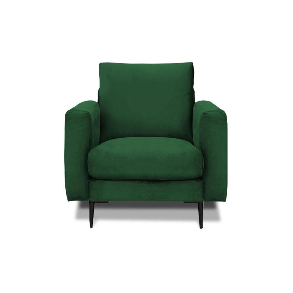 CARUSO - Fauteuil 1 place velours vert
