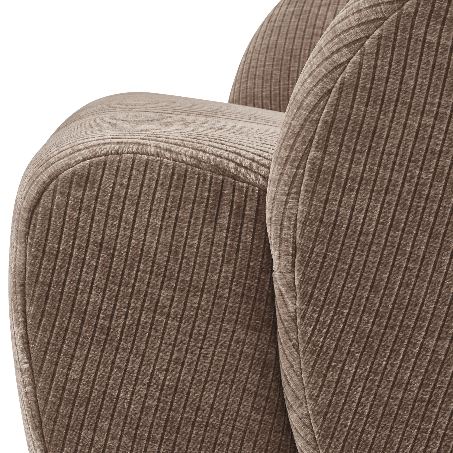WOOOD Mojo Draaifauteuil - Ribstof - Donker Zand - 75x68x77