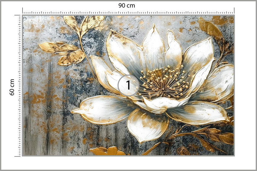 Fototapeta Ścienna Biały Abstrakcyjny Kwiat 90x60cm