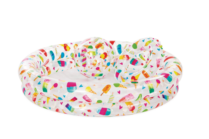 Zestaw basen dmuchany ogrodowy Lody   piłka   koło122x25cm INTEX 59460