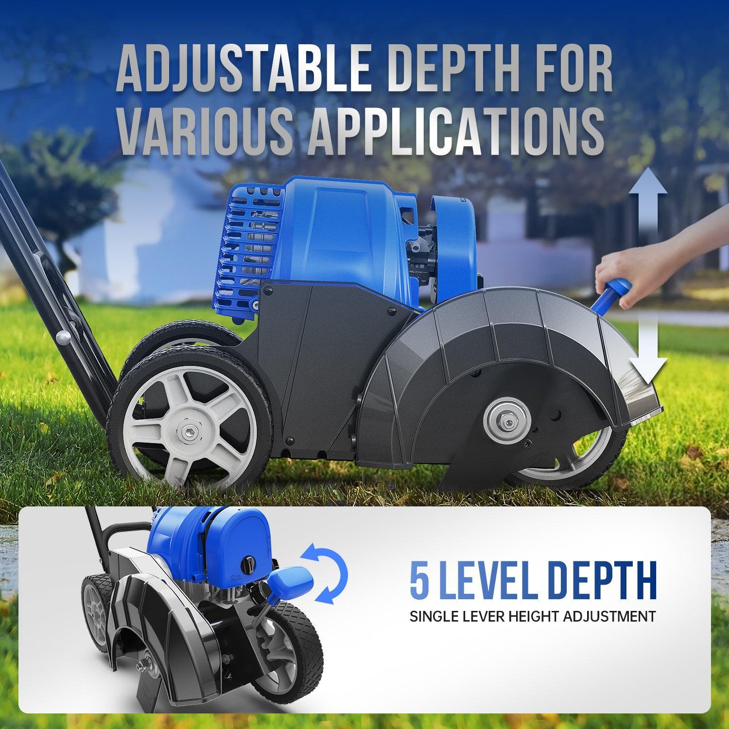 Power 31cc Sidewalk Edger Lawn Tool Gas Powered With  2-Teeth Metal Blades