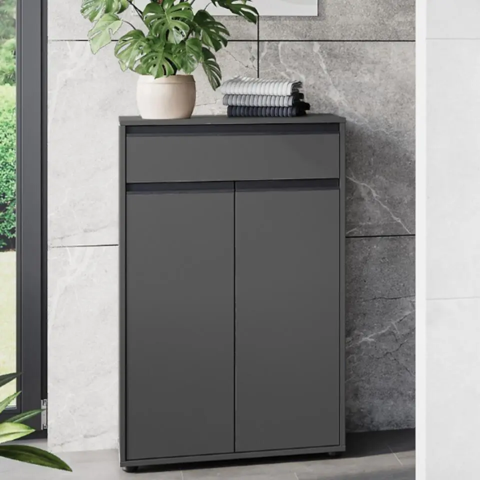 Opbergkast Lamon - 2 deuren; 1 lade - antraciet