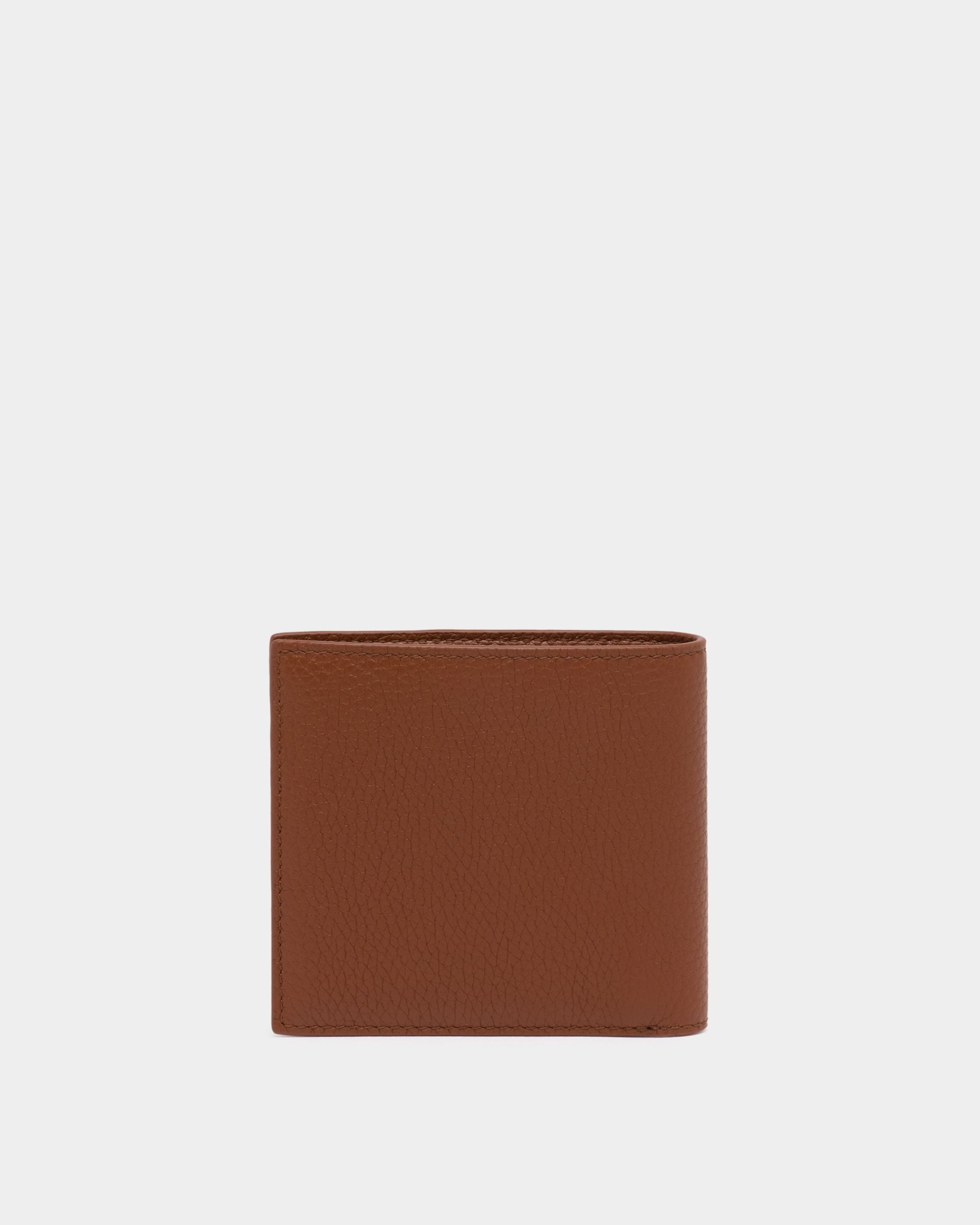 Ribbon Geldbörse aus genarbtem Leder in Amber Brown