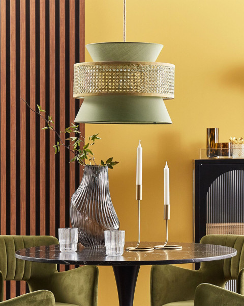 Lampa wisząca materiałowy klosz zielona
