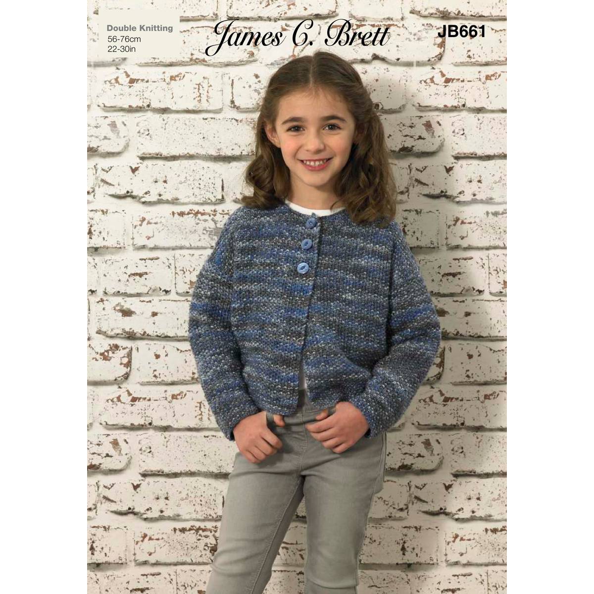 James C Brett Stonewash DK Children’s Cardigan Pattern JB661