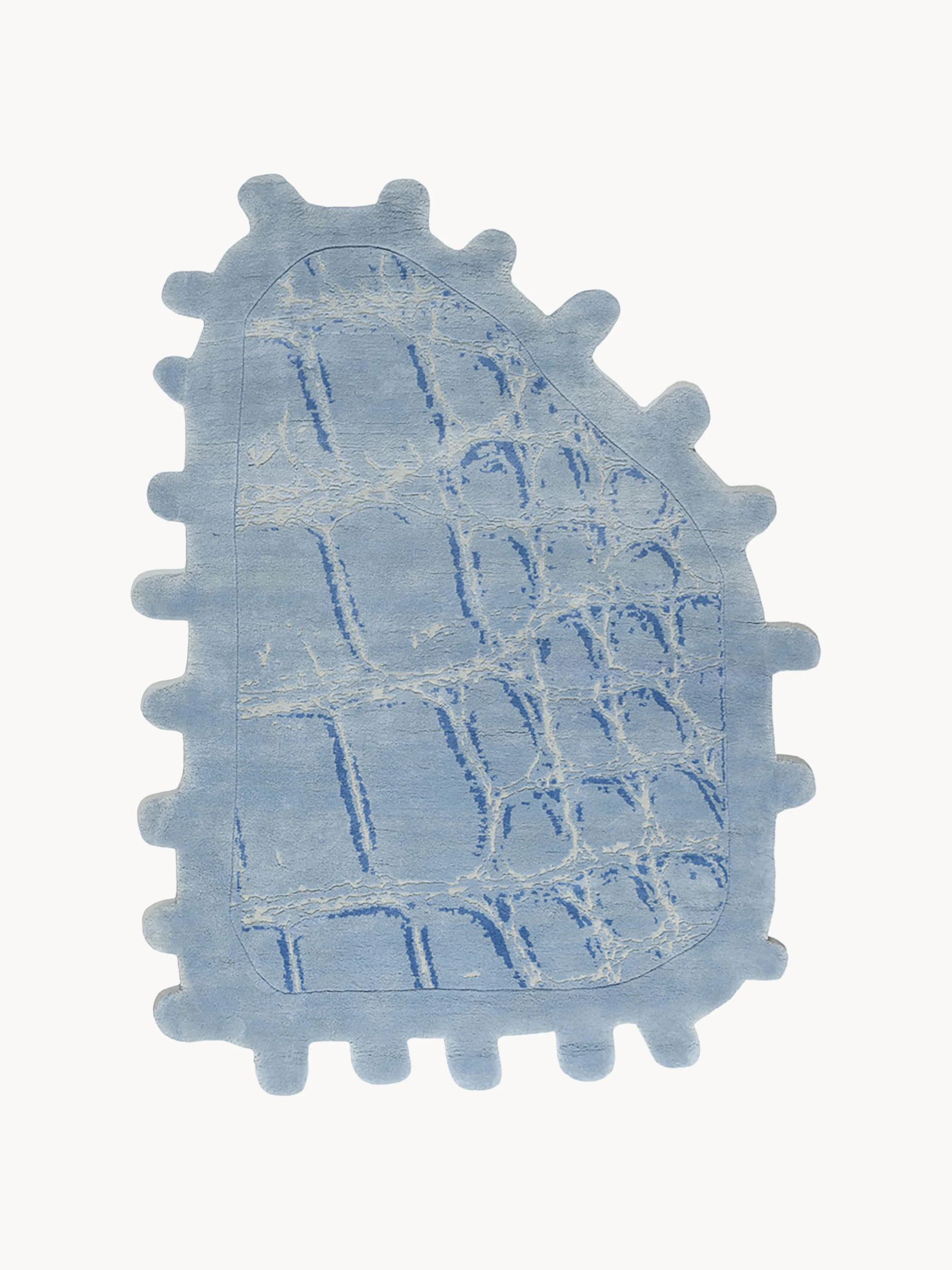 Handgeknüpfter Wollteppich Crocodile mit Hoch-Tief-Effekt
