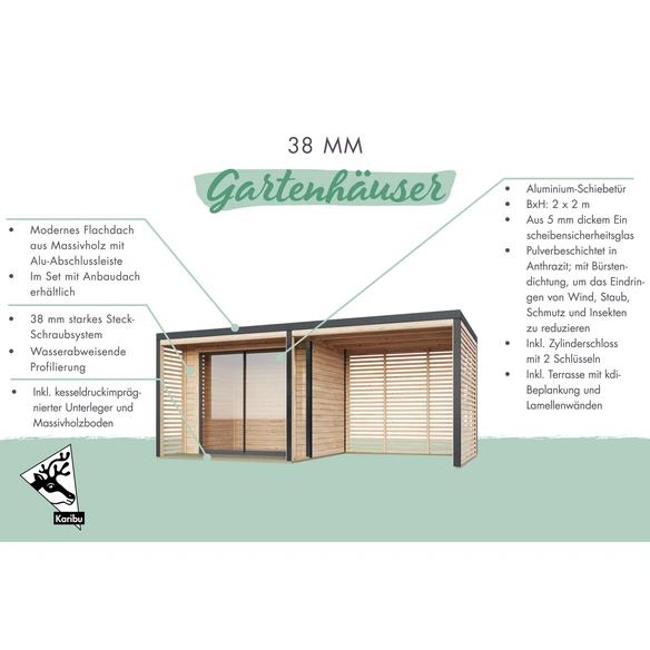 Gartenhaus »Abelbeck«, BxHxT: 276 x 231,5 x 276 cm (Außenmaße inkl. Dachüberstand), anthrazit