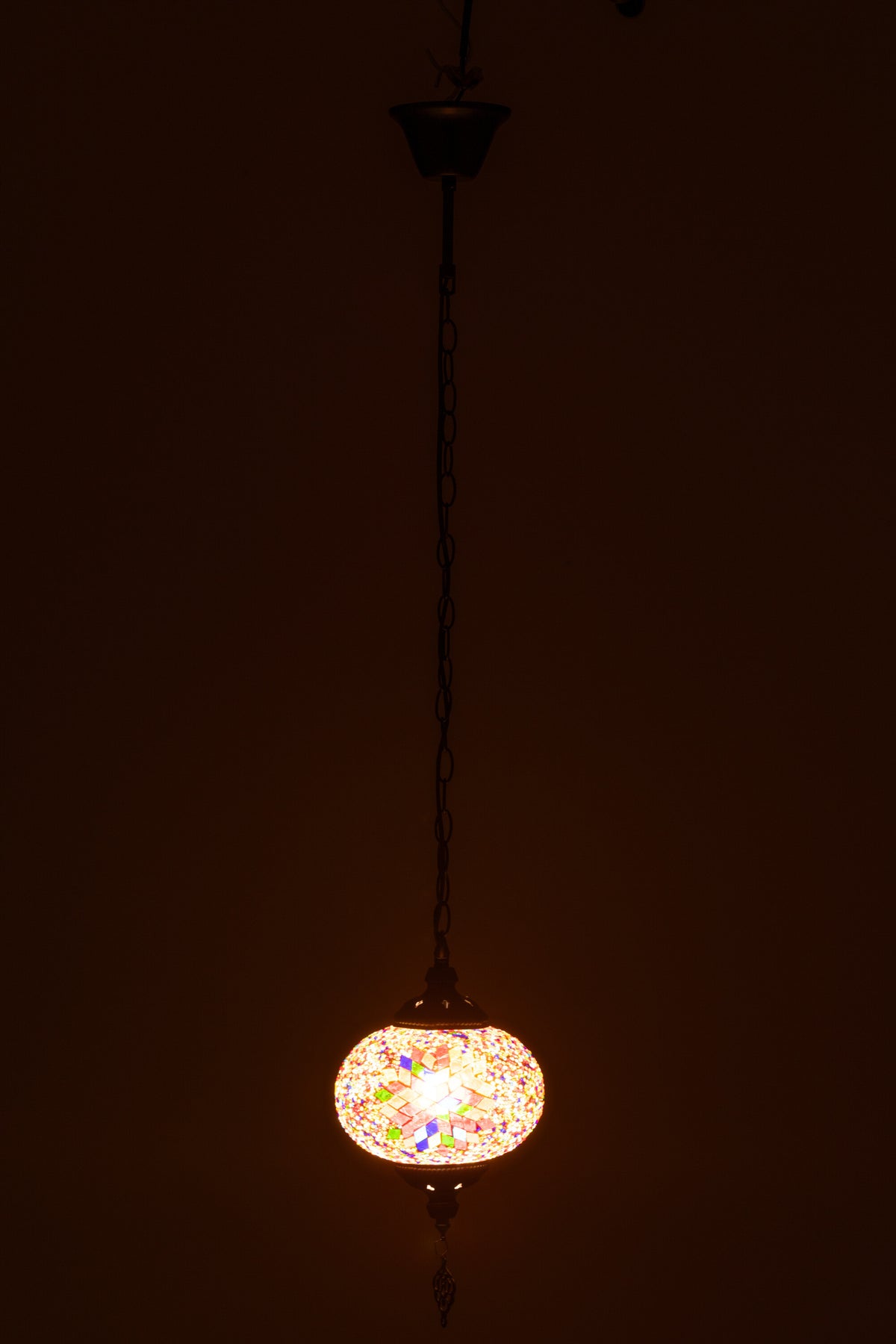J-Line lamp Mozaiek Hangend - glas/metaal - oranje - small