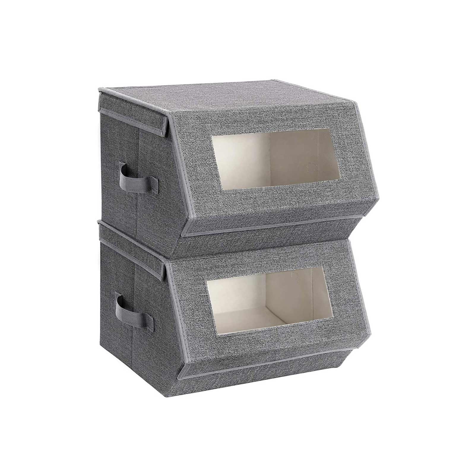 2 Boîtes rangement gris