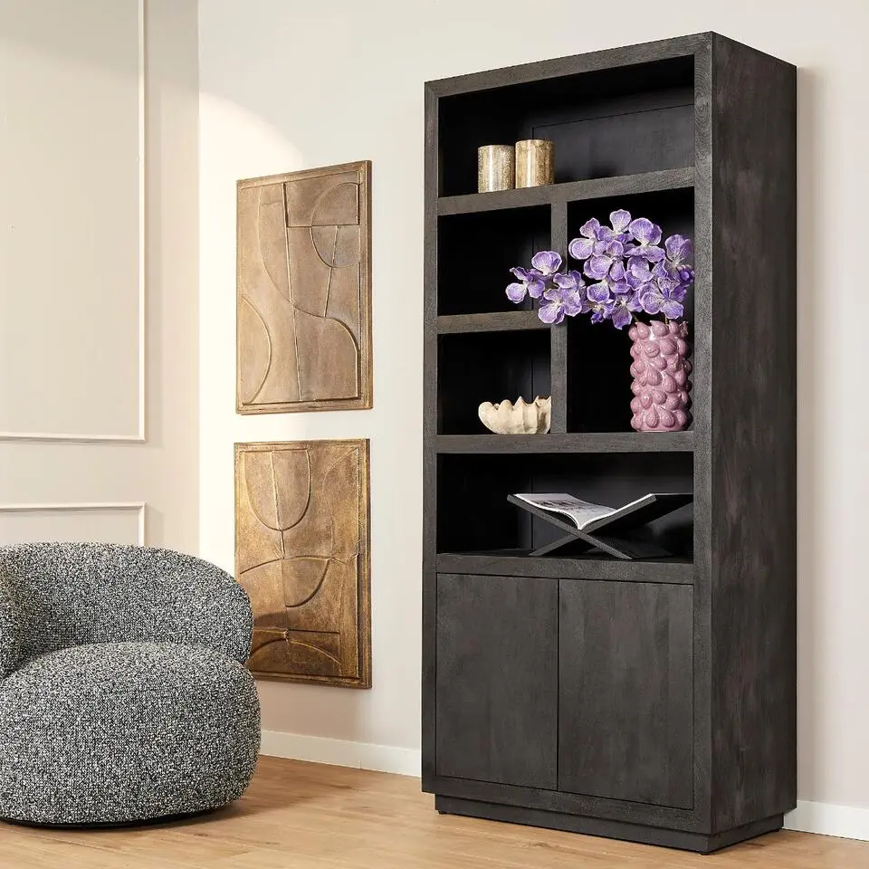 StarFurn - Vakkenkast Brussel 90 cm - zwart