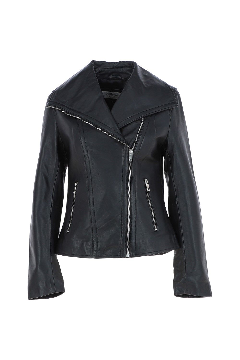 Ashwood Leather Isabella' Real Leather Wide Collar Biker Jacket