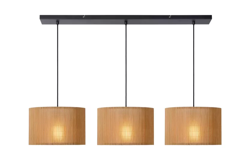 Lampa wisząca jasne drewno MAGIUS 3xE27x40W wym: 155x110x32 cm Lucide