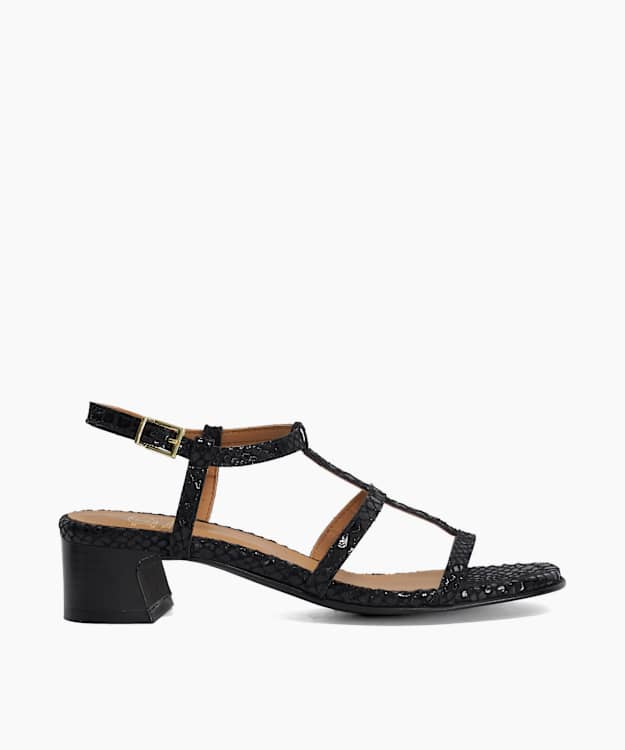 Justly Black - Block Heel Sandals