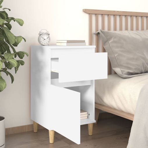 NNEVL Bedside Cabinet White 40x35x70 cm