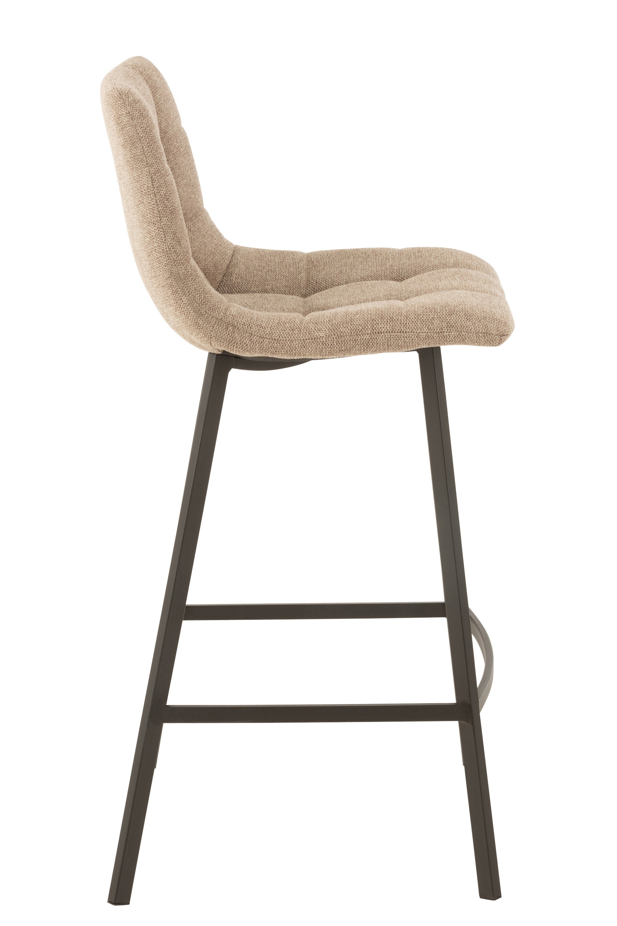 J-Line barstoel Stephane - textiel/metaal - beige - 2 stuks