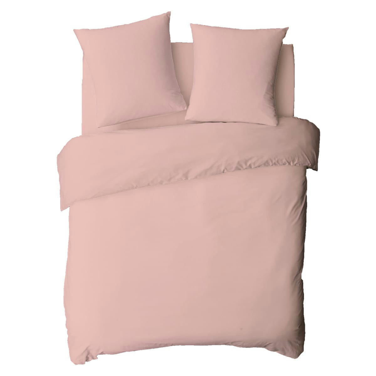 COTON UNIS - Housse de couette coton  unie rose 260x240cm