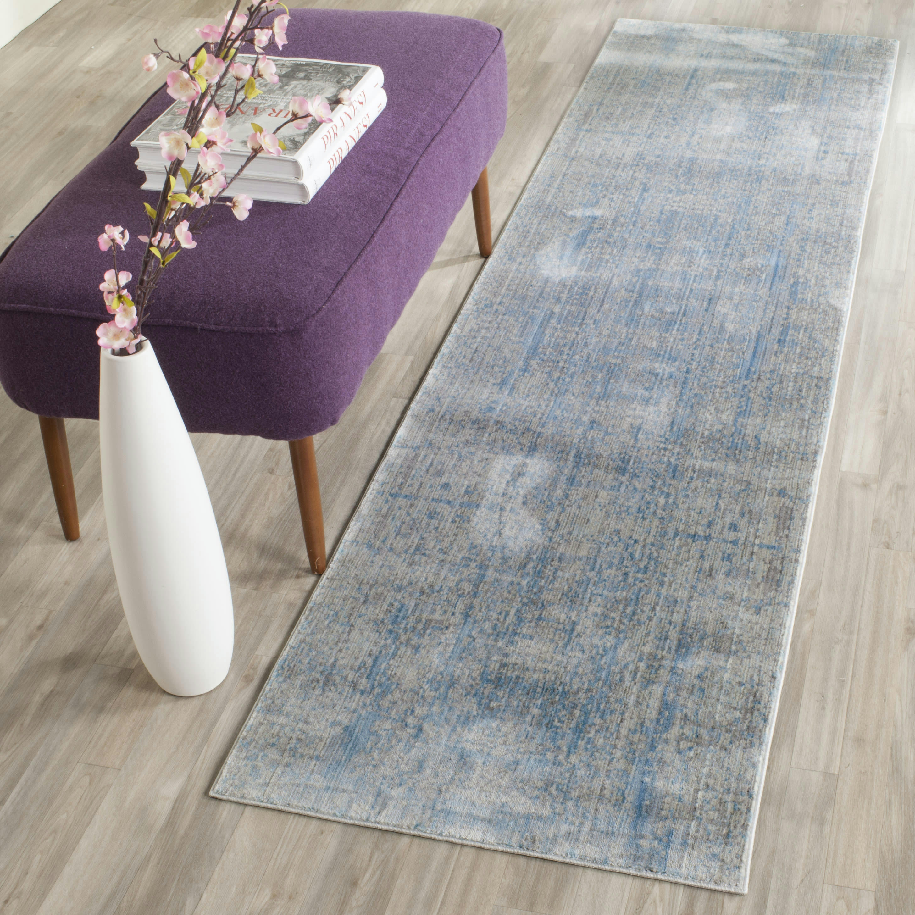 MYSTIQUE - Tapis de salon interieur en bleu ciel & multi, 69 x 244 cm