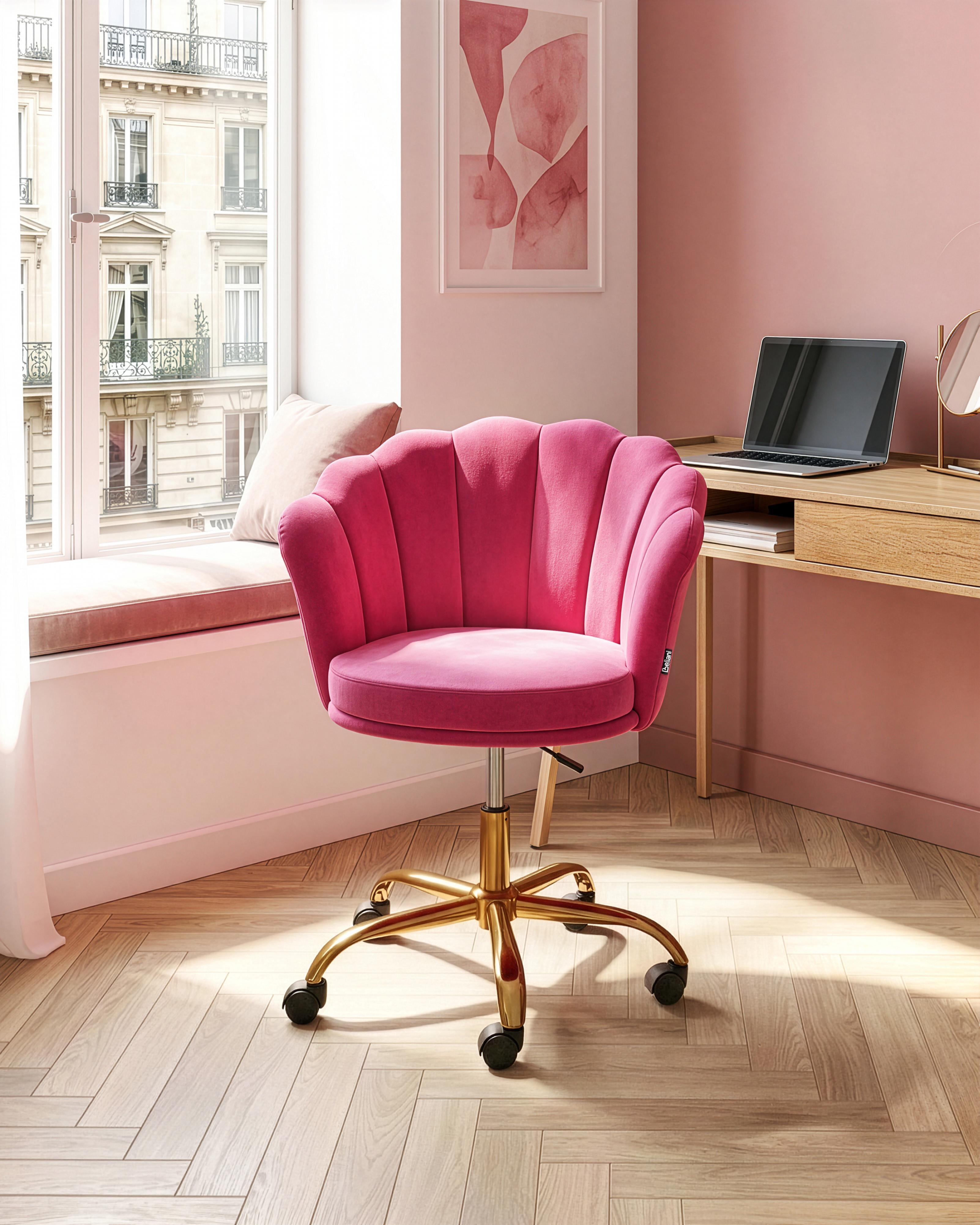 Desk Chair MONTICELLO Velvet Fuchsia Pink