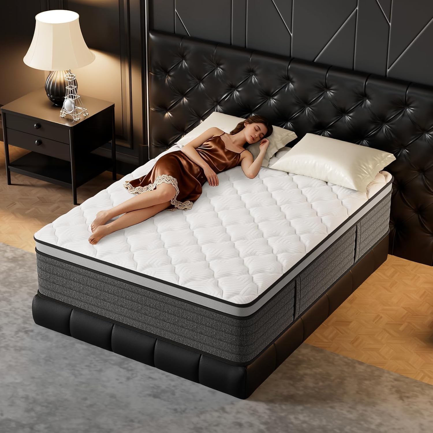 Full Mattress 14 Inch Hybrid Full Size-Gel Memory Foam Mattress in a Box, Individually Wrapped Pocket Spring, Pressure Relief Edge Support, Medium Firm