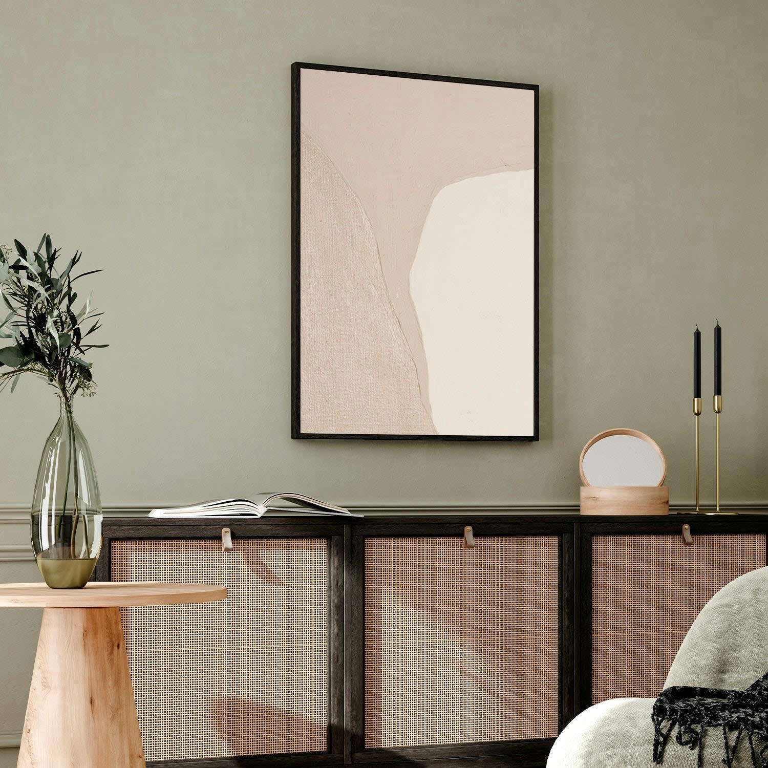 MINIMALISMO - Affiche avec cadre noir -  géométrie abstraite - 50x70