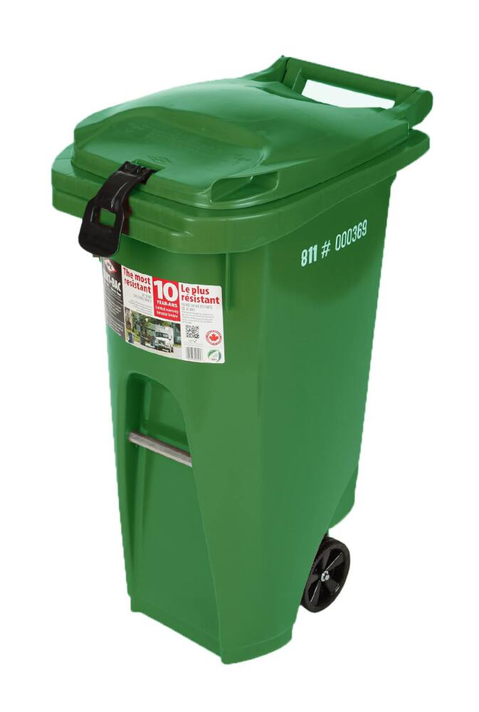 Plastic Rectangular Wheeled Compost Bin/Garbage Can with Lock, Assorted Colours, 79.5-L
