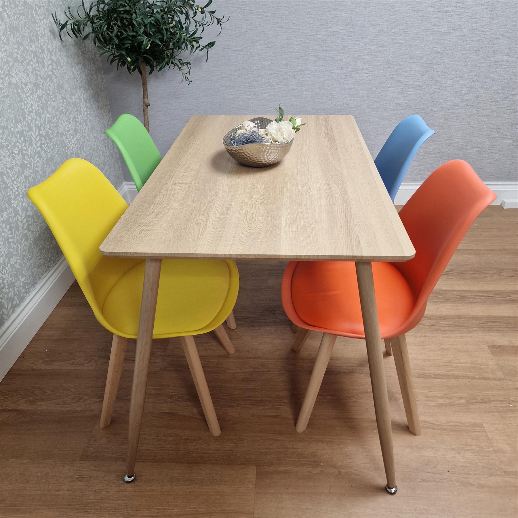 KOSY KOALA Table Set with 4 Mix color Dining Chairs Kitchen Dining Room Furniture