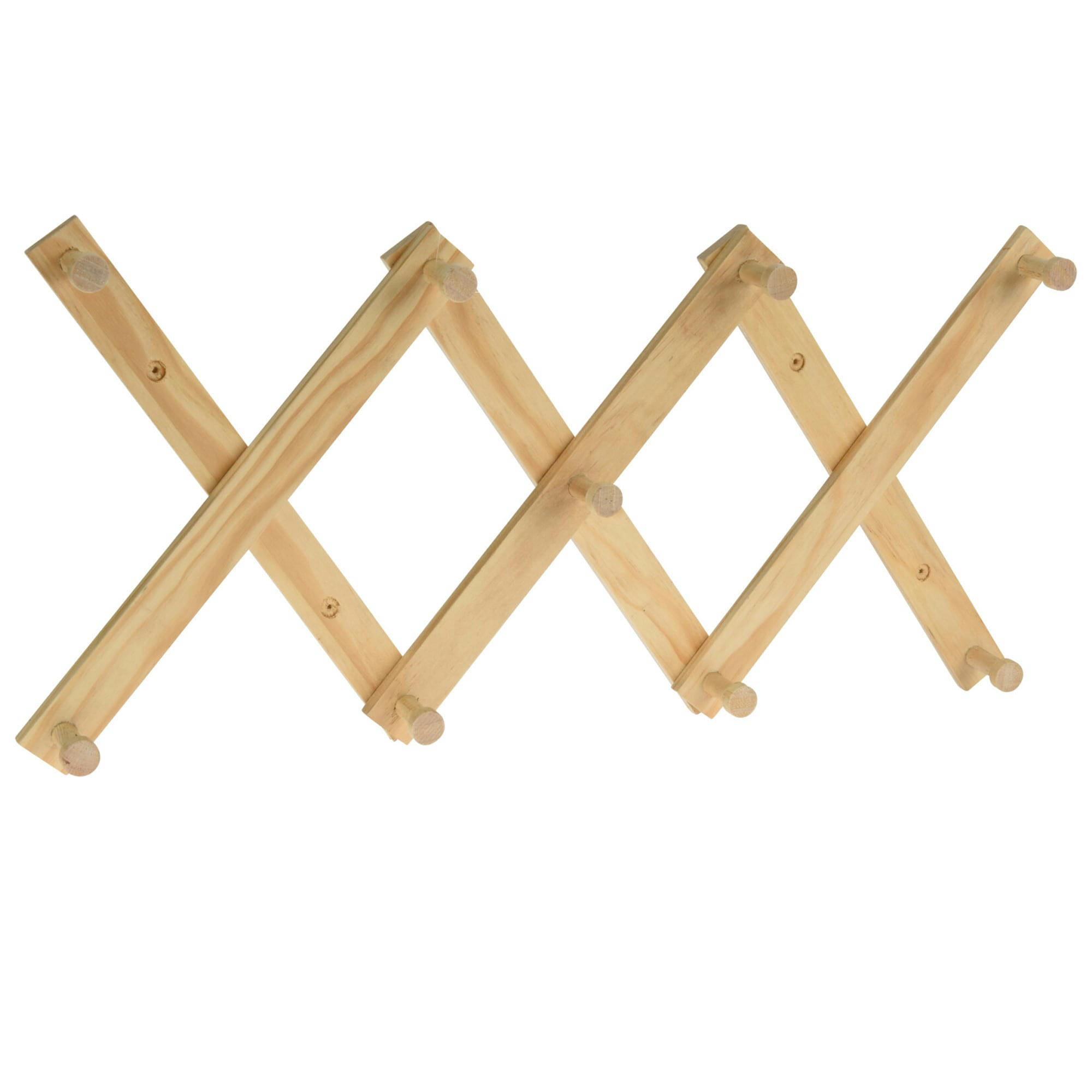 - Portemanteau mural en bois accordéon 9 crochets