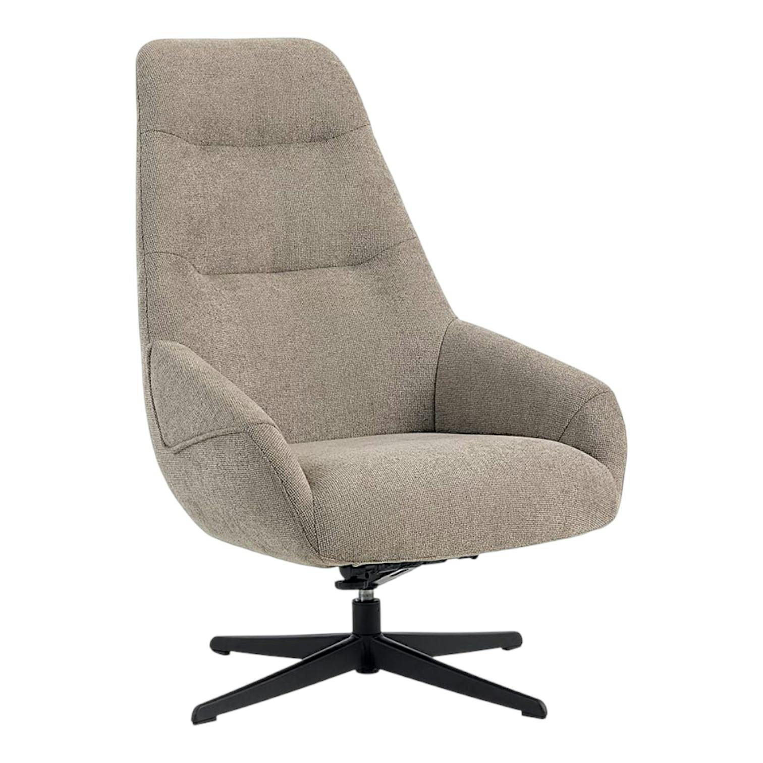 Fauteuil relax pivotant tissu taupe IENA