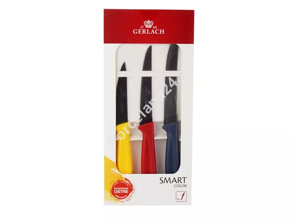 Komplet noży kuchennych (3el) w blistrze Gerlach - Smart 990M Color
