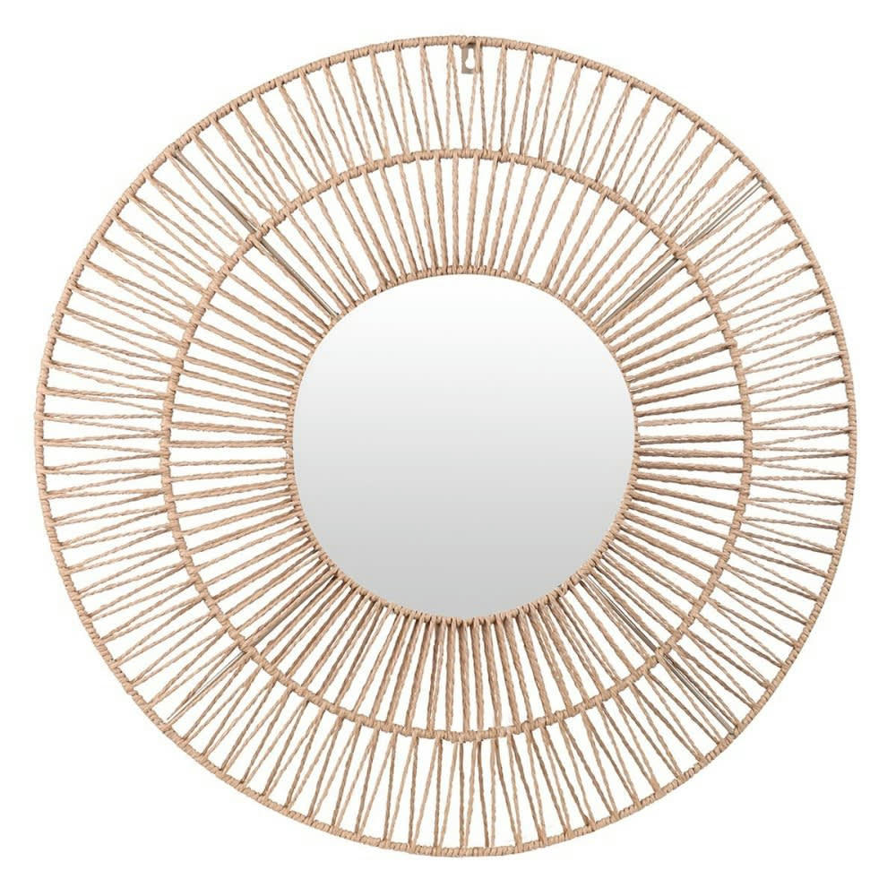 RAPHIA - Miroir rond raphia D50cm