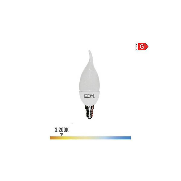 Ampoule - EDM - Bougie Bohême LED SMD 5W - Blanc chaud - Compatible variateur - Forme flamme