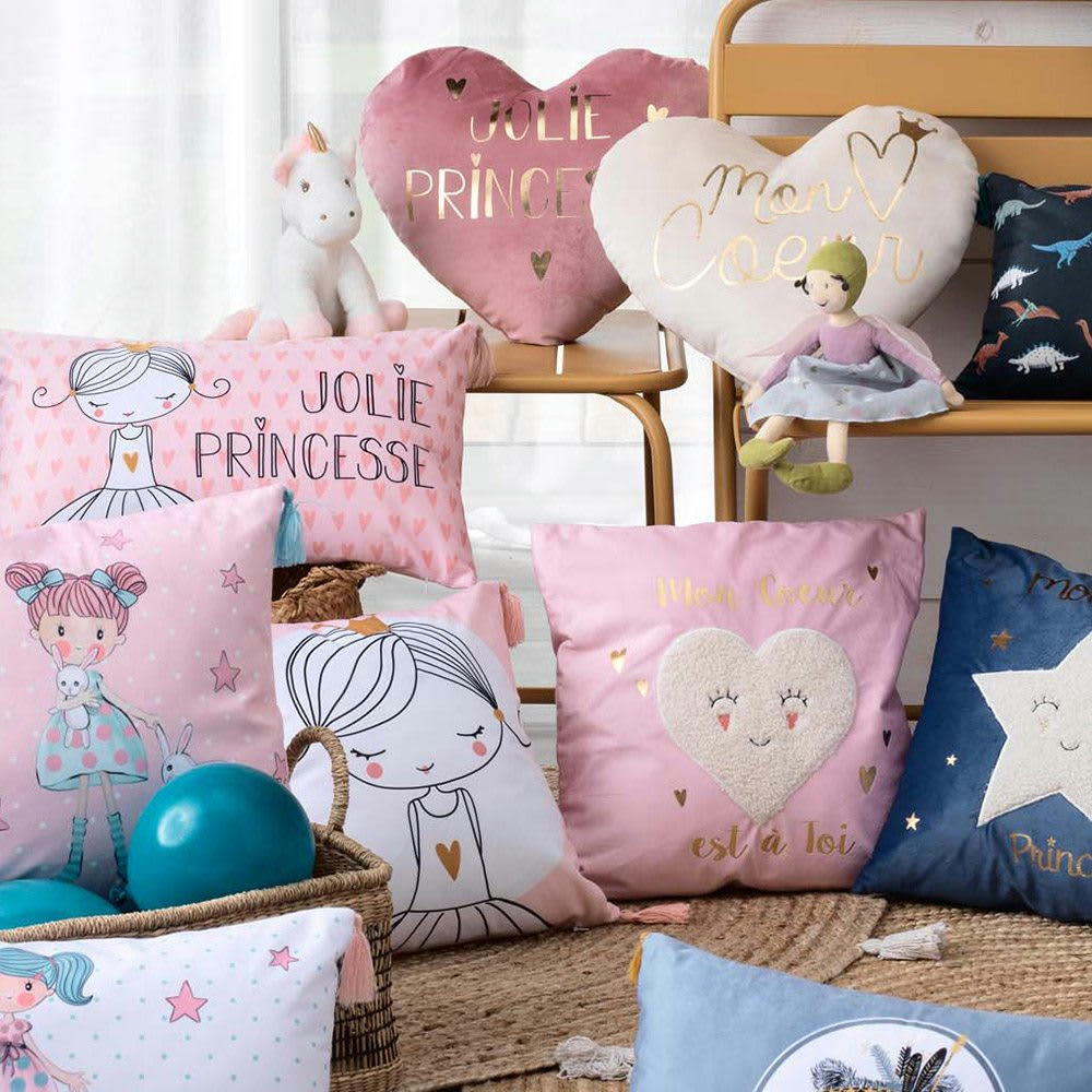 LEONIE - Coussin pompons polyester 30x50cm