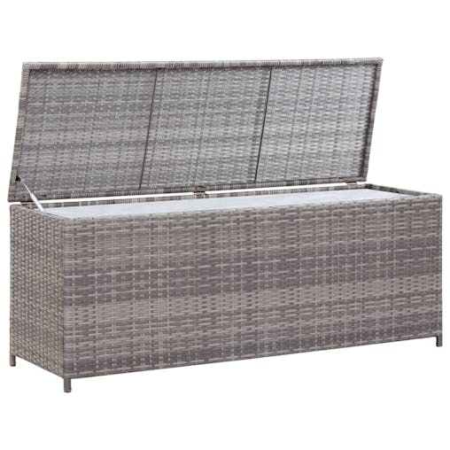 NNEVL Garden Storage Box Grey 150x50x60 cm Poly Rattan