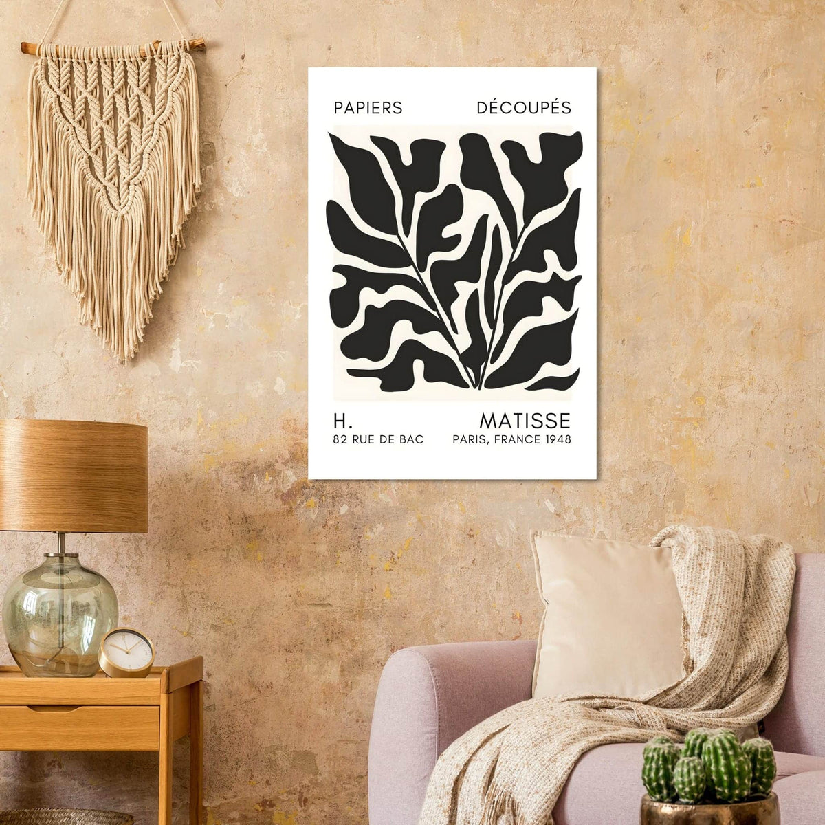 Artfulprints Poster Matisse – Seabed shapes black  - 70x100 cm - Zwart